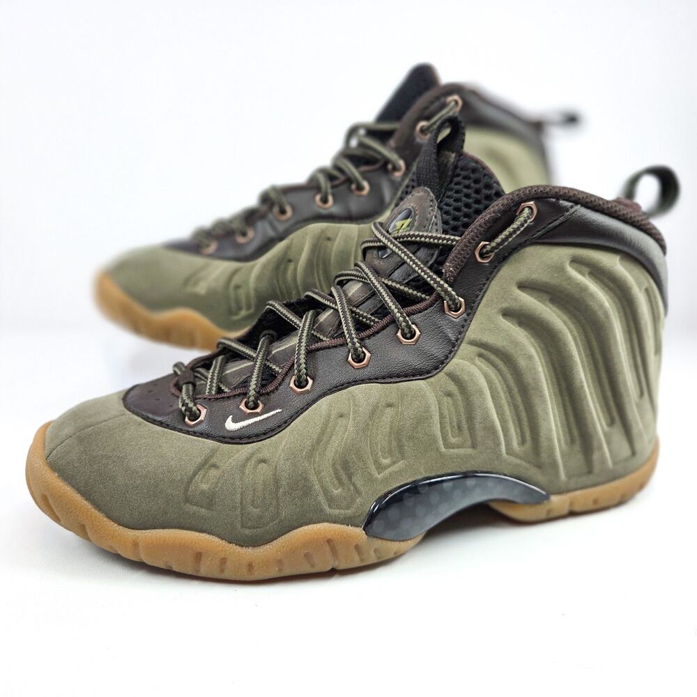 Nike Little Posite One PRM Medium Olive 807198-200 Kids Sneakers 5Y